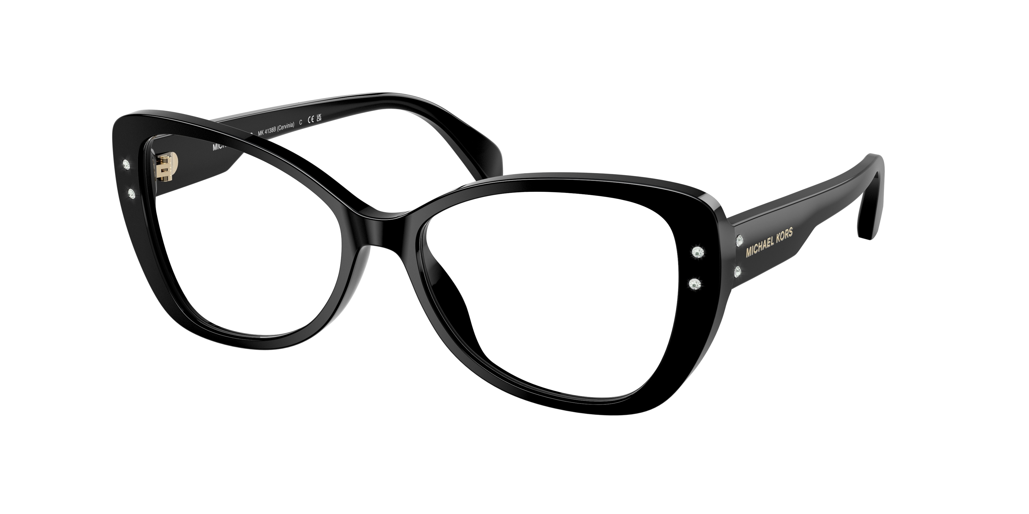 Michael Kors Damen MK4138B Cervinia 3005 Optische Fassungen Acetat Schwarz Transparent Schmetterling Normal-image